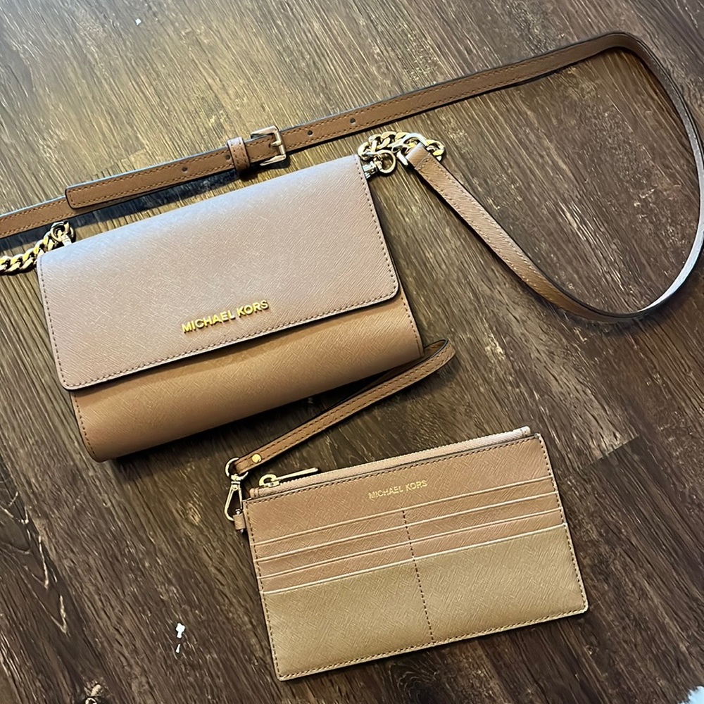 Michael Kors Crossbody Purse with Matching Clutch